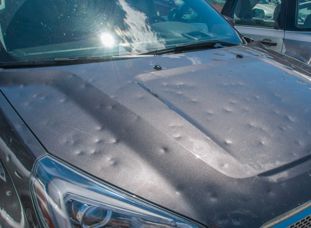 hail damaged vehicle